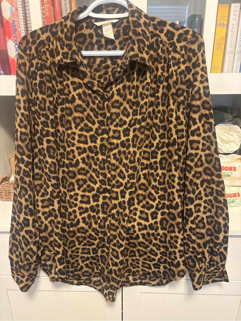 H&M Leopard Print Button-Down Shirt - Brown & Black